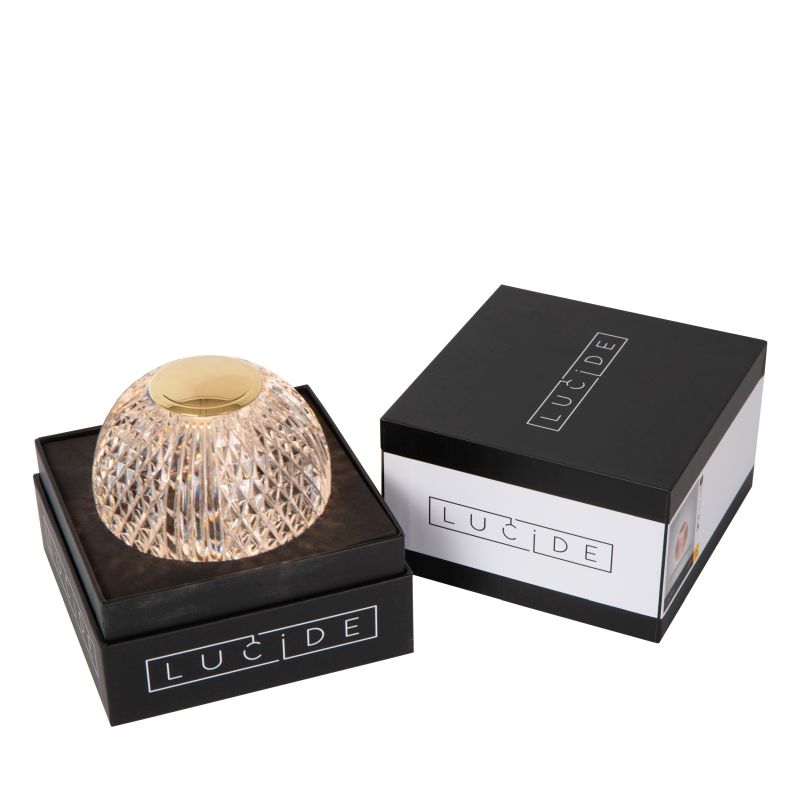 Lucide CINTRA - Nabíjacia stolová lampa - Batéria - Ø 11 cm - LED Rozm. - 1x2W 2700K - 3 StepDim - Transparent